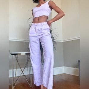 Wide Leg Linen Trousers